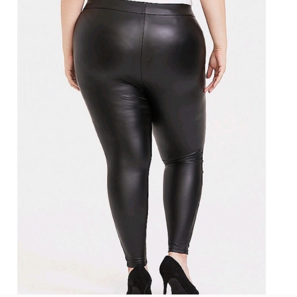 Torrid Shredded Front Leather Leggings - Picture 2 of 4